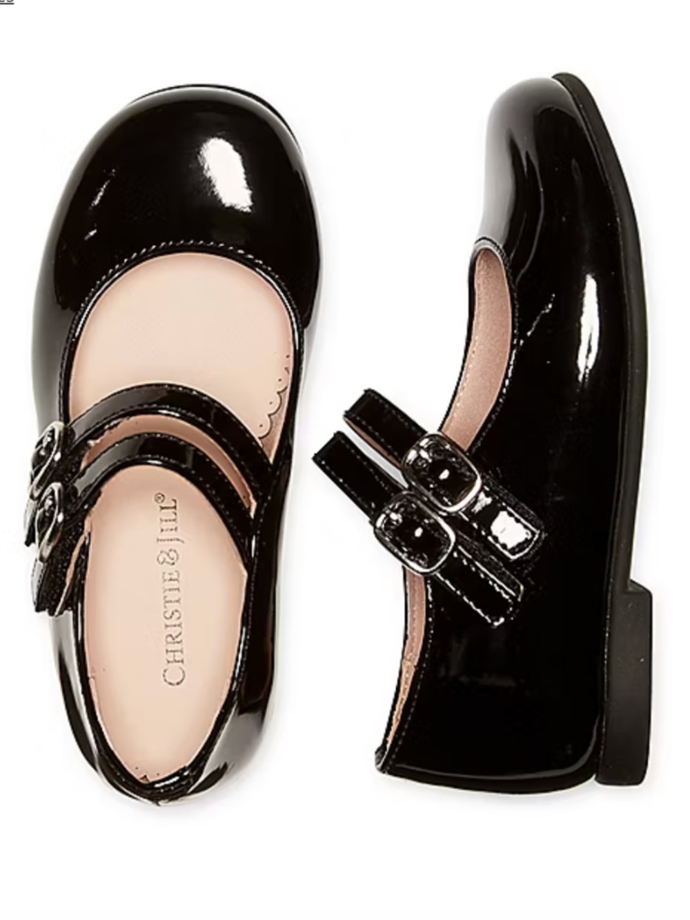 Christie & Jill Lil Dahlia Toddler Girls Mary Jane Shoes Size 5 Black Patent